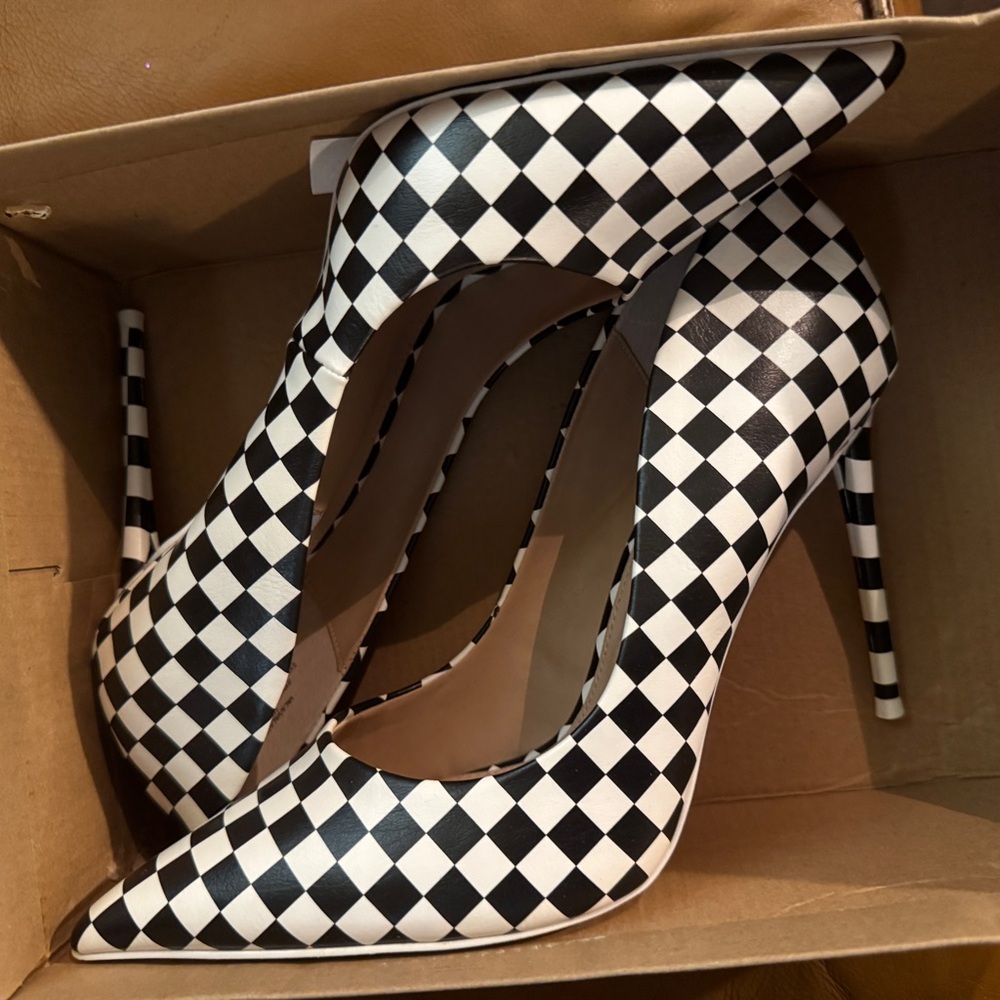 Steve Madden Checkered Black and Heels